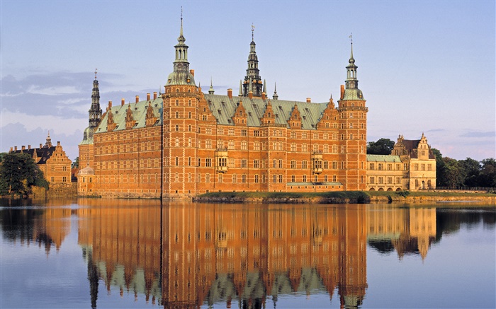 Denmark, castle, lake Wallpapers Pictures Photos Images