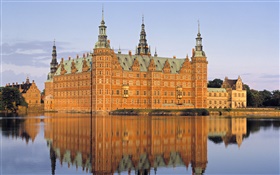Denmark, castle, lake HD wallpaper