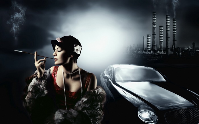 Fashion girl with luxury car Wallpapers Pictures Photos Images