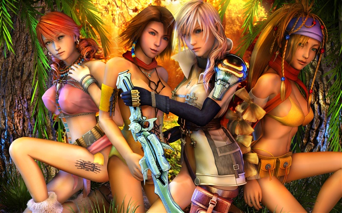 Final Fantasy XIII, four girls Wallpapers Pictures Photos Images