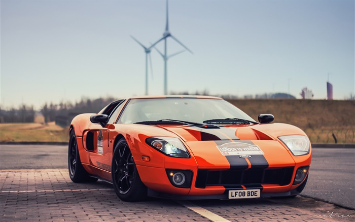 Ford GT orange supercar front view Wallpapers Pictures Photos Images