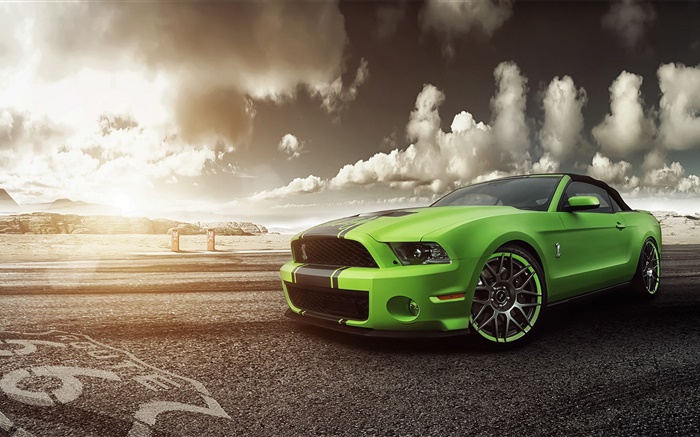 Ford Mustang Shelby GT500 green supercar Wallpapers Pictures Photos Images