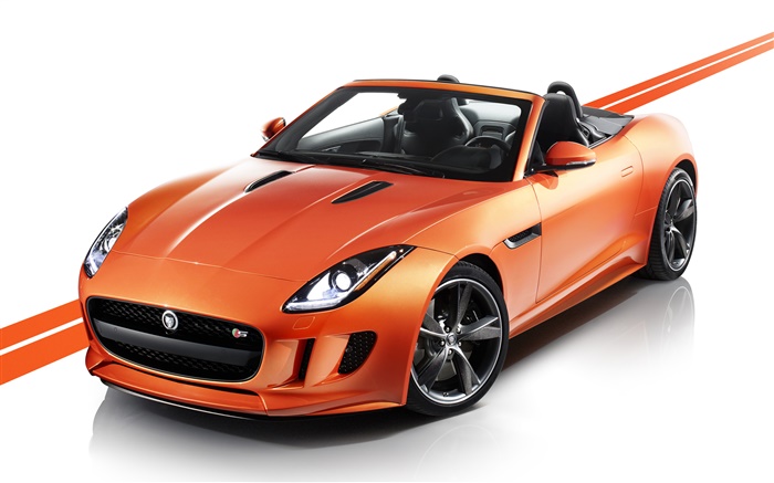 Jaguar F-type orange car Wallpapers Pictures Photos Images
