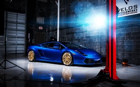 Lamborghini Gallardo blue color supercar HD wallpaper