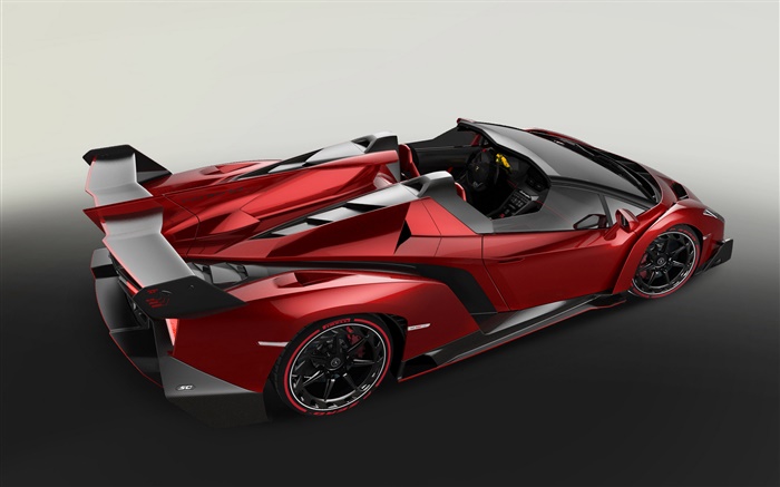 Lamborghini Veneno Roadster red supercar top side view Wallpapers Pictures Photos Images