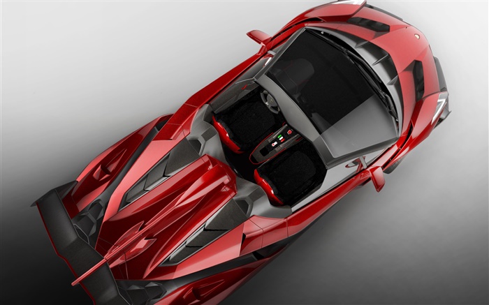 Lamborghini Veneno Roadster red supercar top view Wallpapers Pictures Photos Images