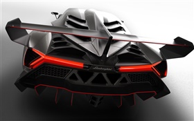Lamborghini Veneno supercar rear view HD wallpaper