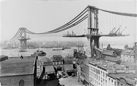 Manhattan Bridge, 1909, United States HD wallpaper