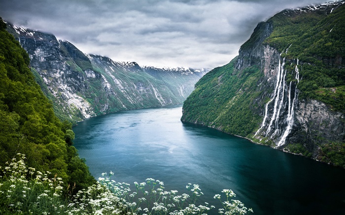 Norway Geiranger Fjord, beautiful landscape Wallpapers Pictures Photos Images