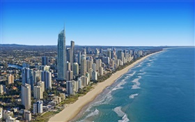 Queensland, Australia, cityscape, coast, buildings HD wallpaper