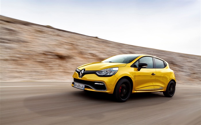 Renault Clio RS 200 yellow car speed Wallpapers Pictures Photos Images