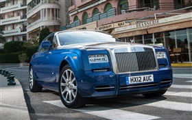 Rolls-Royce Motor Cars, blue car front view