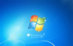 Windows 7 Starter Edition, blue background HD wallpaper