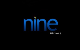 Windows 9, Nine, black background HD wallpaper