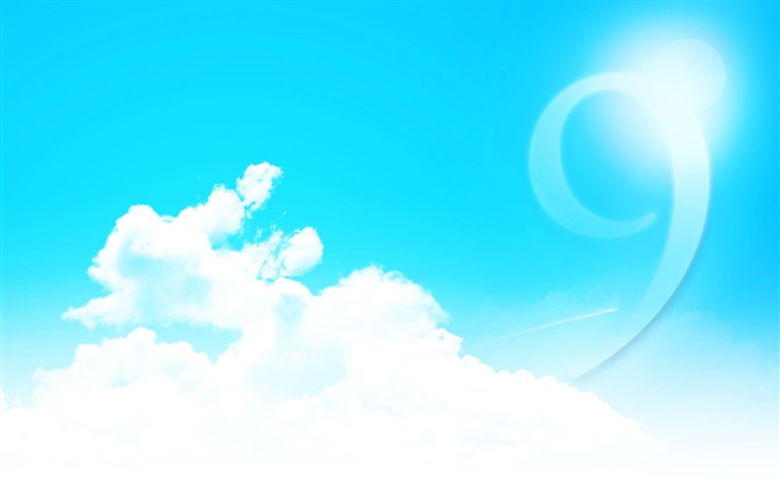 Windows 9 logo, clouds, sky Wallpapers Pictures Photos Images