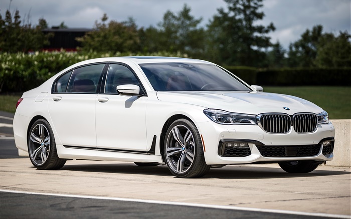 2015 BMW M7 7-Series xDrive G11 white car Wallpapers Pictures Photos Images