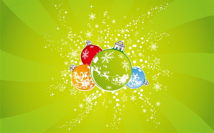 Christmas balls, green background Wallpapers Pictures Photos Images