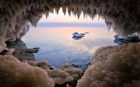 Dead sea, salt hole HD wallpaper