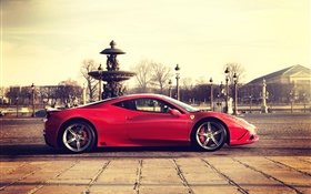 Ferrari 458 red supercar side view