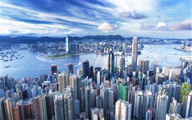 Hong Kong, city, skyscraper, metropolis HD wallpaper