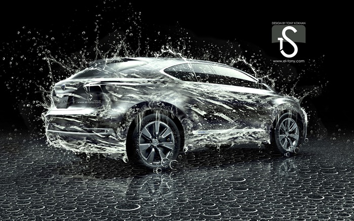 Water splash car, creative design, Lexus Wallpapers Pictures Photos Images