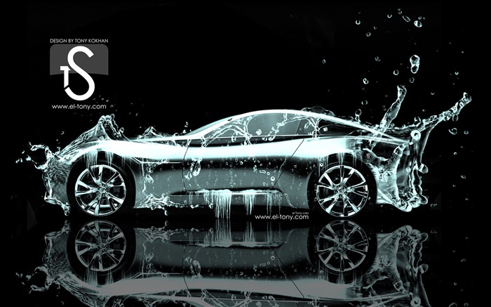 Water splash car, creative design, side view Wallpapers Pictures Photos Images