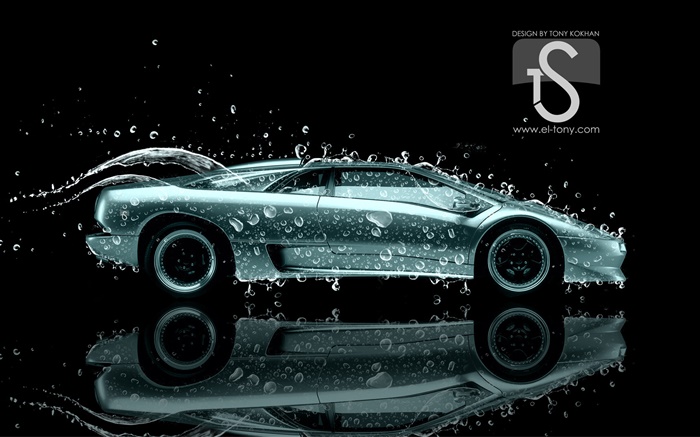 Water splash car, drops, creative design Wallpapers Pictures Photos Images