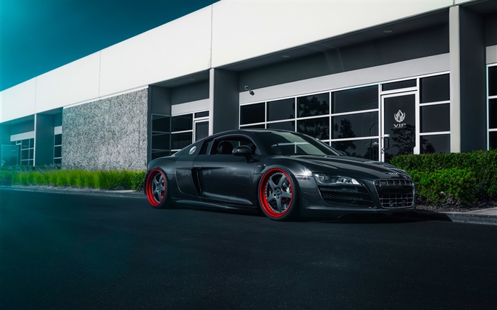 Audi R8 black supercar Wallpapers Pictures Photos Images