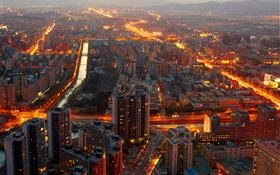 Beijing, China, midnight, buildings, lights HD wallpaper
