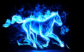 Blue abstract horse