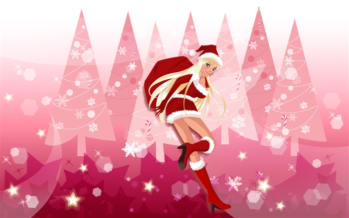 Christmas girl, vector pictures Wallpapers Pictures Photos Images