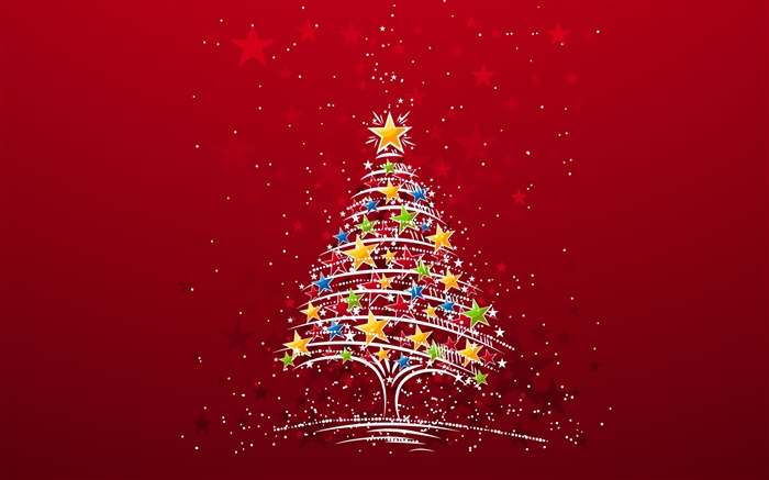 Christmas theme, colorful stars tree, creative pictures Wallpapers Pictures Photos Images