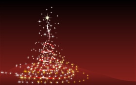 Christmas theme, creative design, tree, stars, red style HD wallpaper