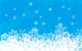 Christmas theme pictures, snowflaks, blue background HD wallpaper