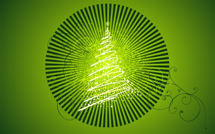 Christmas tree, light, creative design, green background Wallpapers Pictures Photos Images