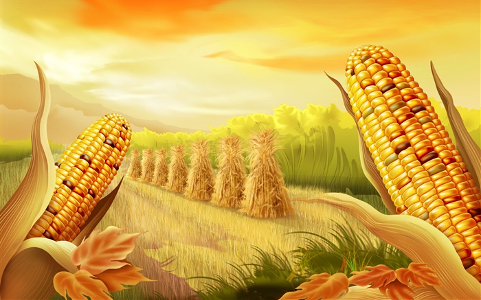 Corn fields, art paintings Wallpapers Pictures Photos Images