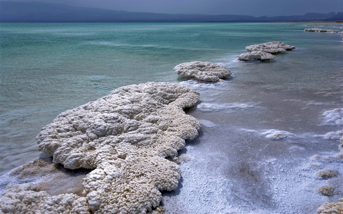 Dead sea, dusk, salt Wallpapers Pictures Photos Images