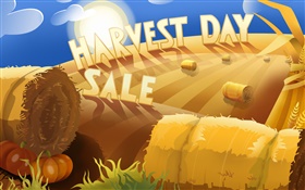Harvest Day, wheat field, art pictures