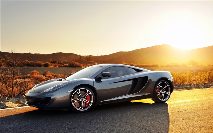 Mclaren MP4-12C sports car, sunset, road Wallpapers Pictures Photos Images