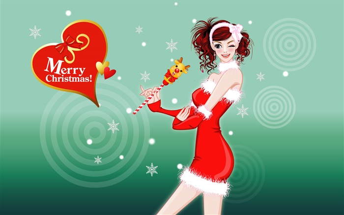 Vector girl, Merry Christmas Wallpapers Pictures Photos Images