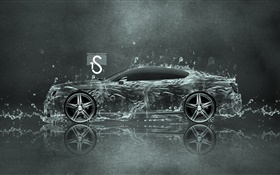 Water splash car, side view, creative design HD wallpaper