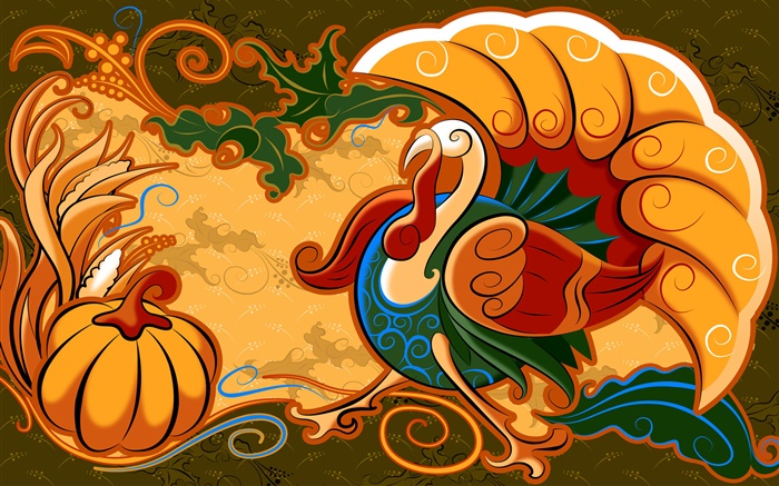 Abstract painting, chicken and pumpkin Wallpapers Pictures Photos Images