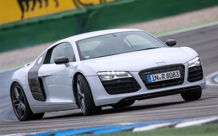 Audi R8 white supercar, road Wallpapers Pictures Photos Images