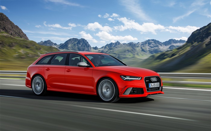 Audi RS 6 red supercar speed Wallpapers Pictures Photos Images