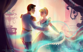 Cinderella, girl, prince, anime HD wallpaper