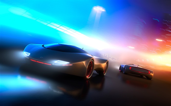 Concept car, neon light, creative Wallpapers Pictures Photos Images