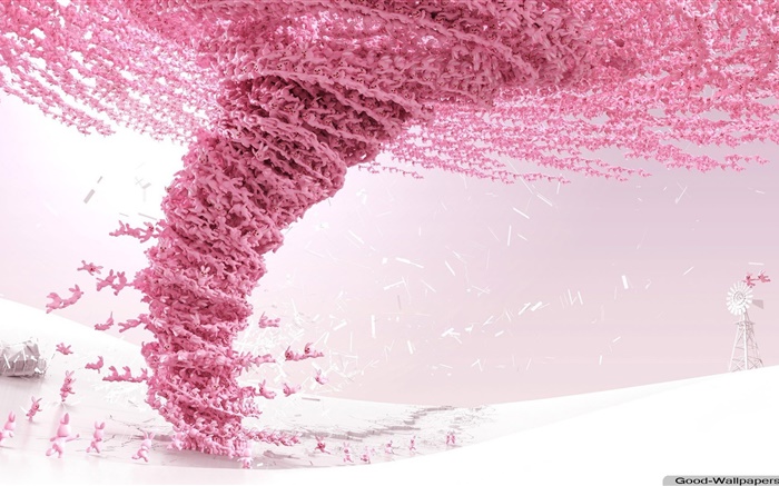 Creative design, pink rabbit tornado Wallpapers Pictures Photos Images