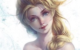 Frozen, Elsa, blonde girl, art works HD wallpaper
