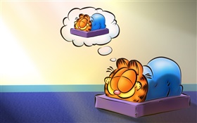 Garfield sleeping, anime HD wallpaper