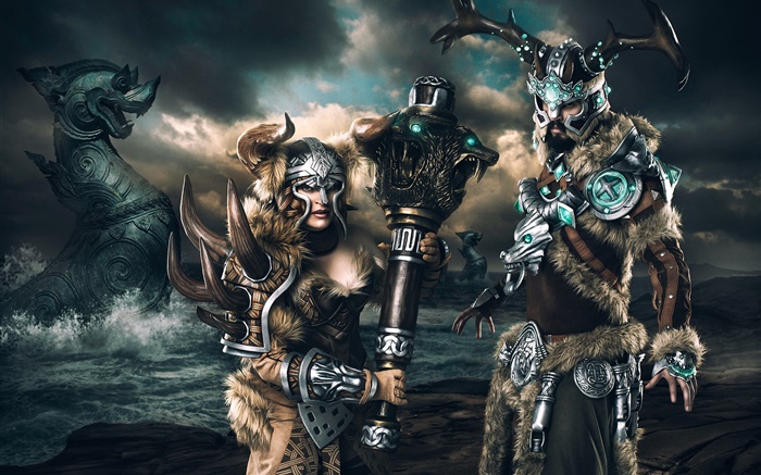Guild Wars, Vikings, women and man Wallpapers Pictures Photos Images